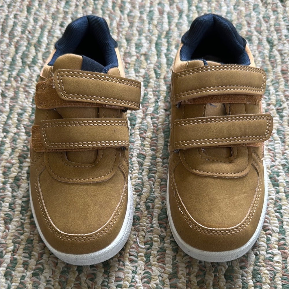 Brown Kids Shoes with Velcro Straps